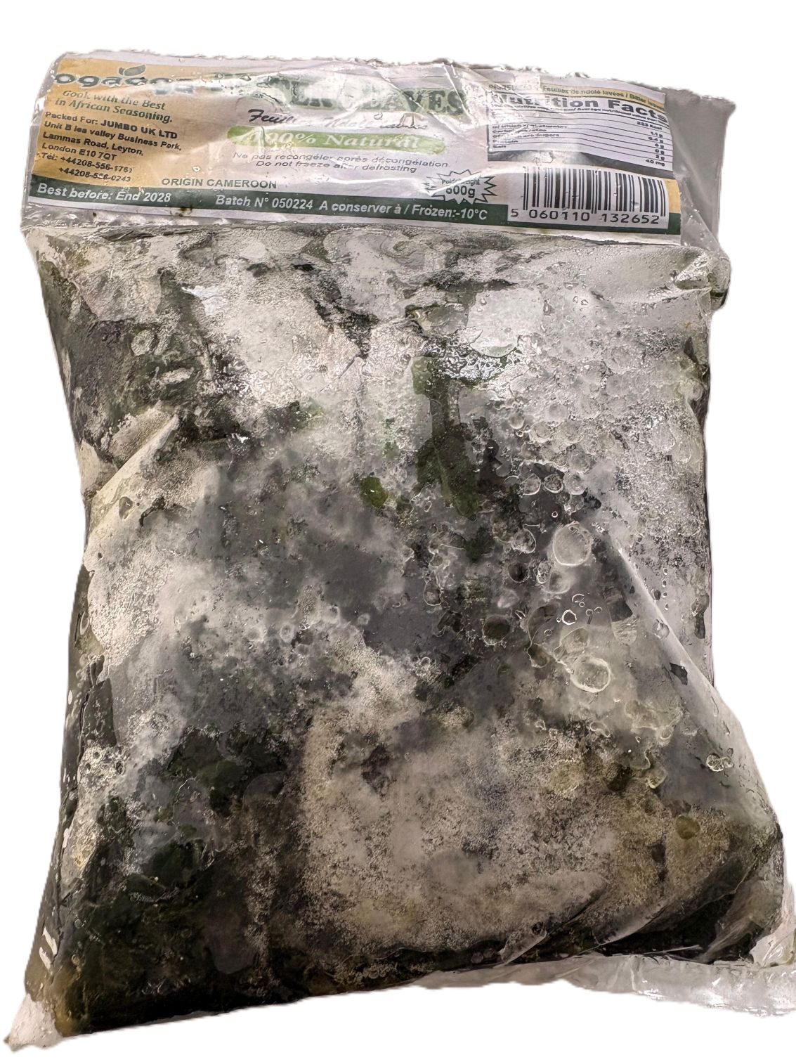 Frozen uncut Bitter leaves 500g